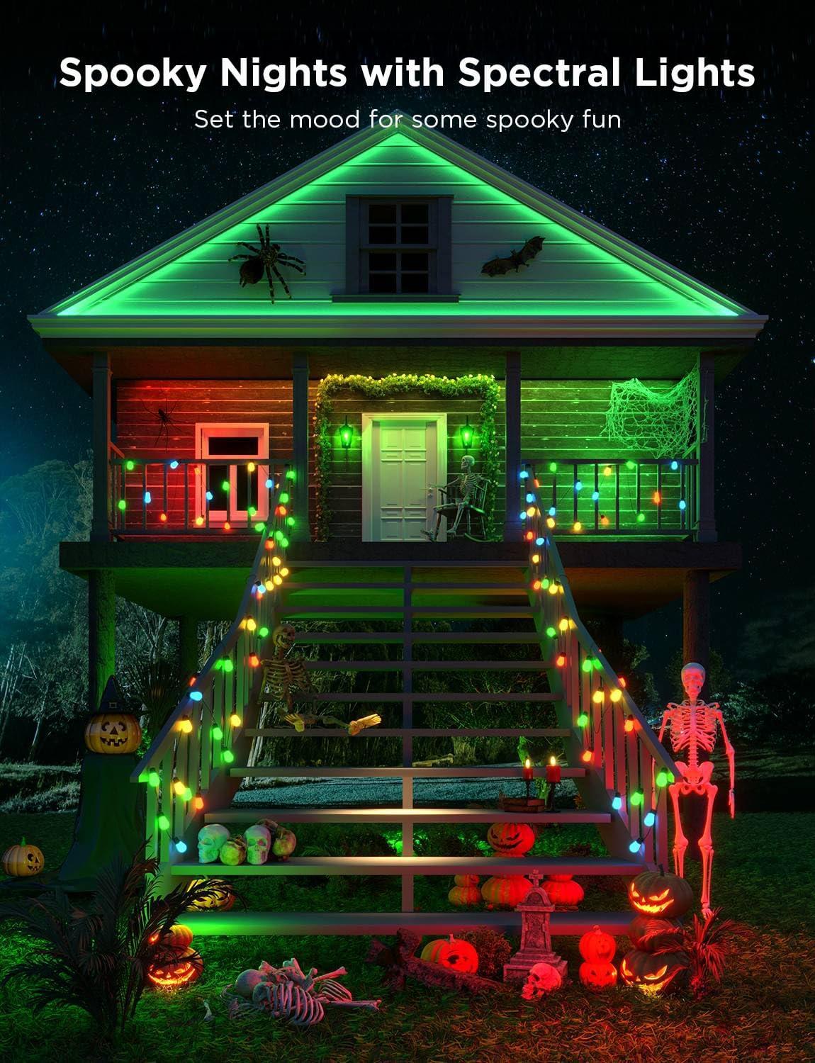 imageGovee S14 Bulb Outdoor String Lights 2 96ft Smart RGBIC Warm White Patio Lights with 30 LED Bulbs 111 Scene Modes for Outdoor Decor Works with Alexa Google Matter APP Control IP66 Waterproof144ft