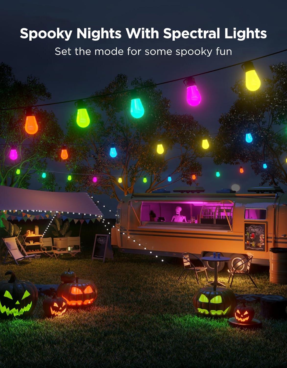 imageGovee S14 Bulb Outdoor String Lights 2 96ft Smart RGBIC Warm White Patio Lights with 30 LED Bulbs 111 Scene Modes for Outdoor Decor Works with Alexa Google Matter APP Control IP66 Waterproof144ft