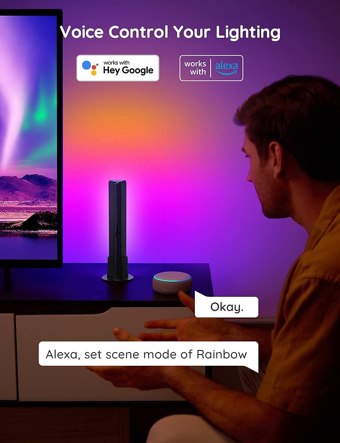 imageGovee Smart LED Light Bars Work with Alexa and Google Assistant RGBICWW WiFi TV Backlights with Scene and Music Modes for Gaming Pictures PC Room Decoration