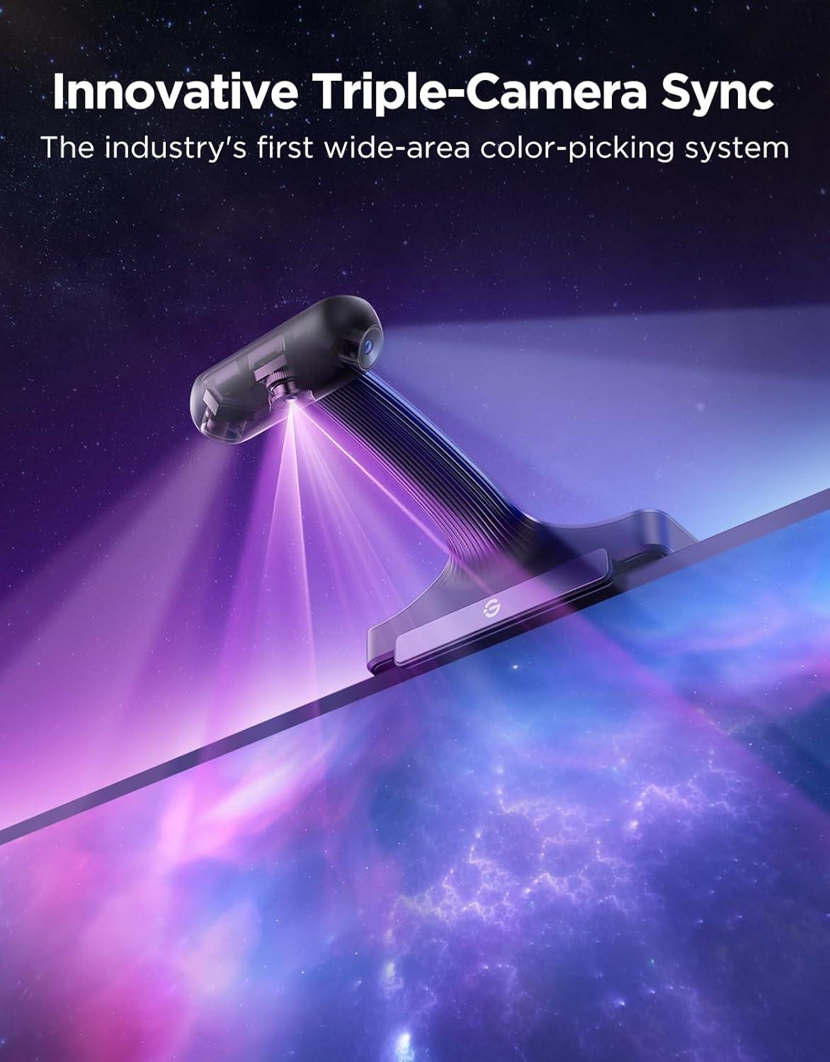 imageGovee TV Backlight 3 Pro with HDR Triple Camera 118ft 5in1 RGBWWIC LED Strip Lights That Change with 5565 Inch TVs 75LEDsm Supports AI Filter Smart App and Vioce Control DreamView Sync164FT for 7585 TV