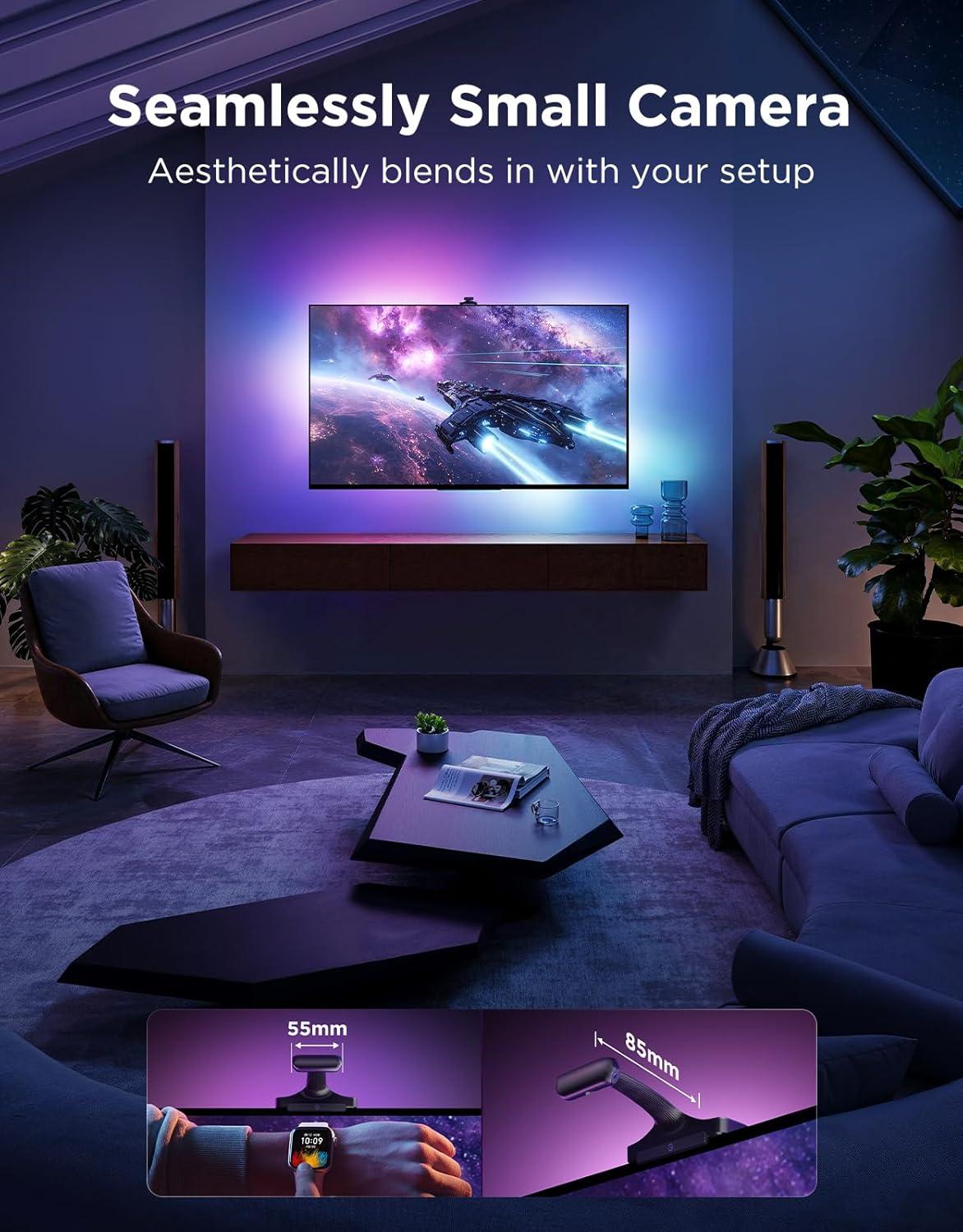 imageGovee TV Backlight 3 Pro with HDR Triple Camera 118ft 5in1 RGBWWIC LED Strip Lights That Change with 5565 Inch TVs 75LEDsm Supports AI Filter Smart App and Vioce Control DreamView Sync164FT for 7585 TV