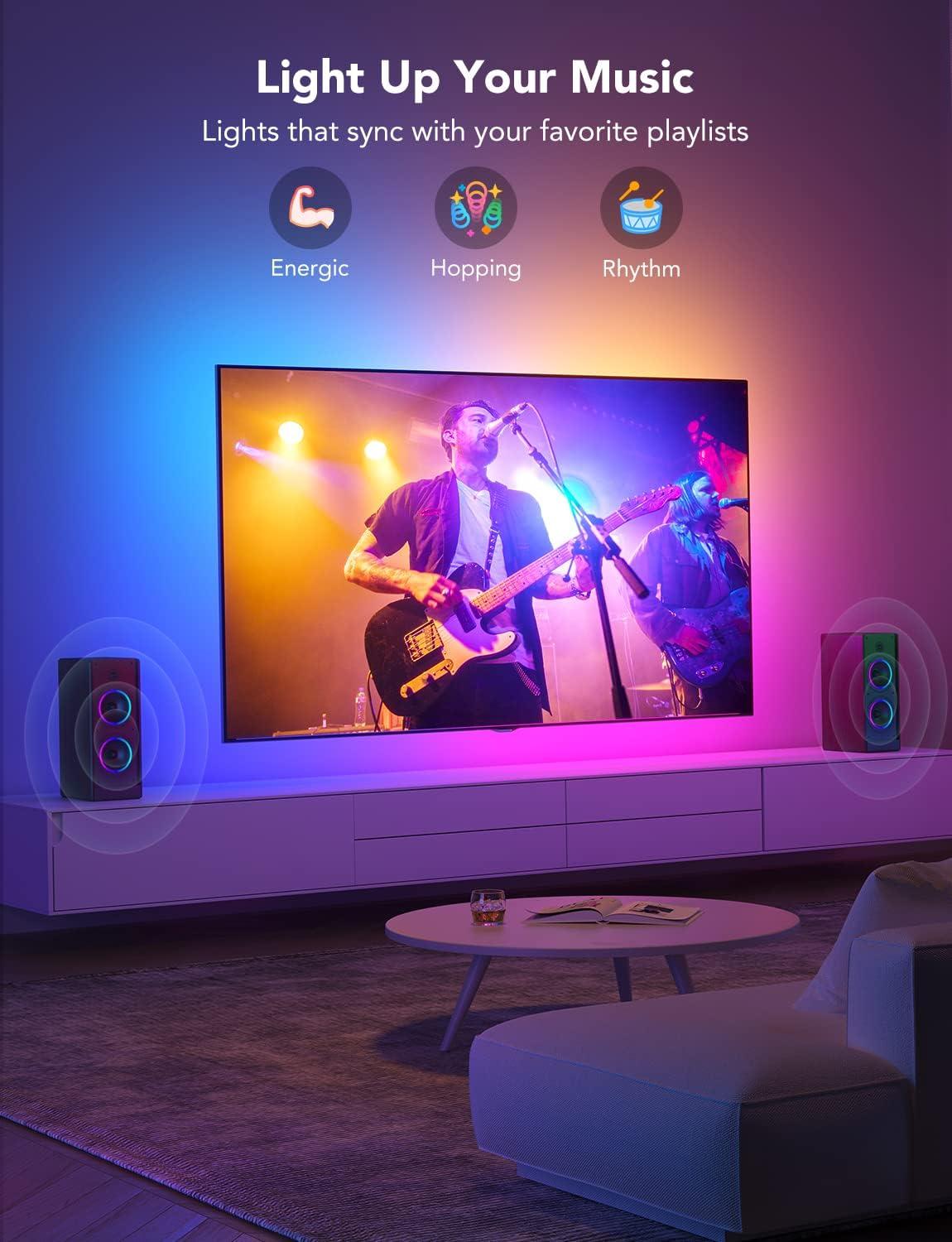 imageGovee TV LED Backlight RGBIC Smart LED Strip Lights for 5565 Inch TVs Bluetooth and WiFi APP Control Works with Alexa ampamp Google Assistant Music Sync 99 Scene Modes Adapter15FT for 7080 TV