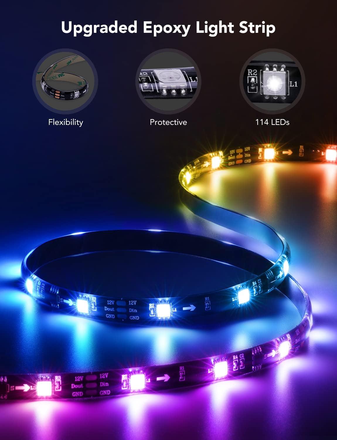 imageGovee TV LED Backlight RGBIC Smart LED Strip Lights for 5565 Inch TVs Bluetooth and WiFi APP Control Works with Alexa ampamp Google Assistant Music Sync 99 Scene Modes Adapter125FT for 5565 TV