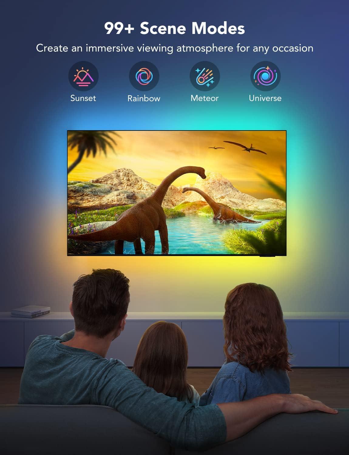 imageGovee TV LED Backlight RGBIC Smart LED Strip Lights for 5565 Inch TVs Bluetooth and WiFi APP Control Works with Alexa ampamp Google Assistant Music Sync 99 Scene Modes Adapter125FT for 5565 TV