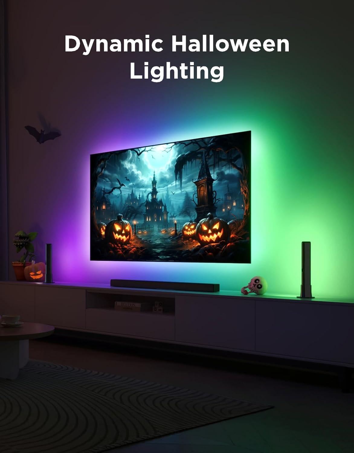 imageGovee TV LED Backlight Strip RGBIC Smart LED Backlight for 4050inch TVs Music Sync WiFi Bluetooth ampamp App Control Works with Alexa ampamp Google Assistant 77 Scene Modes Adapter