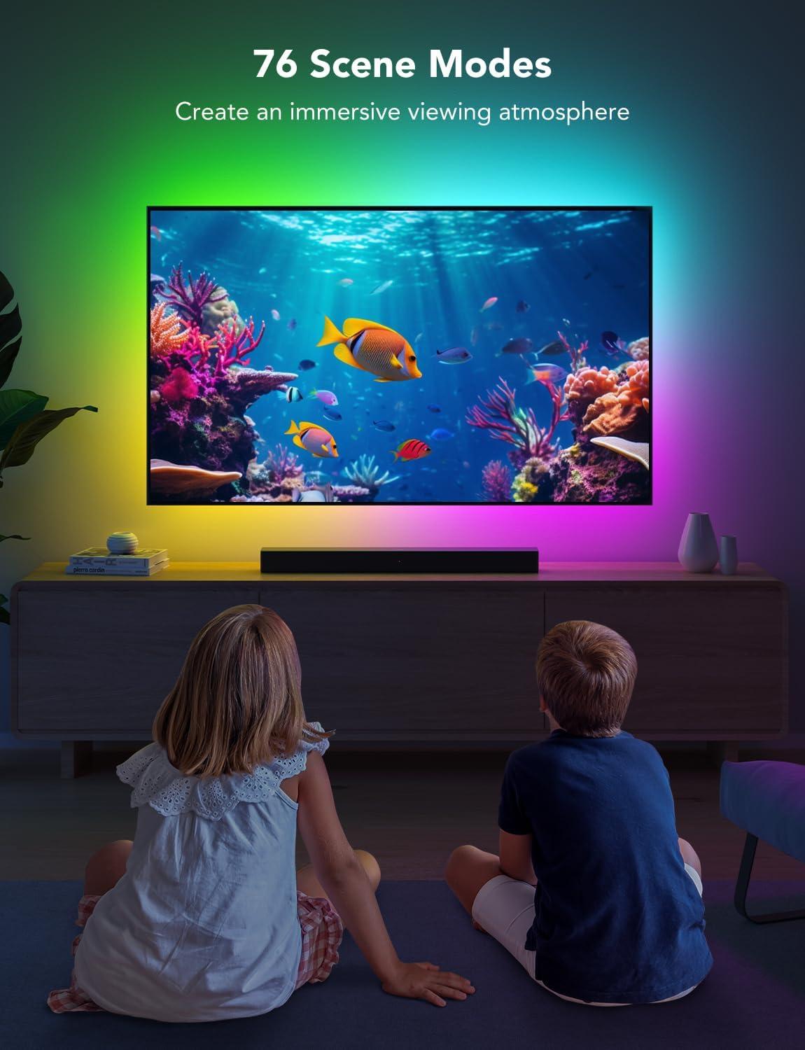 imageGovee TV LED Backlight Strip RGBIC Smart LED Backlight for 4050inch TVs Music Sync WiFi Bluetooth ampamp App Control Works with Alexa ampamp Google Assistant 77 Scene Modes Adapter