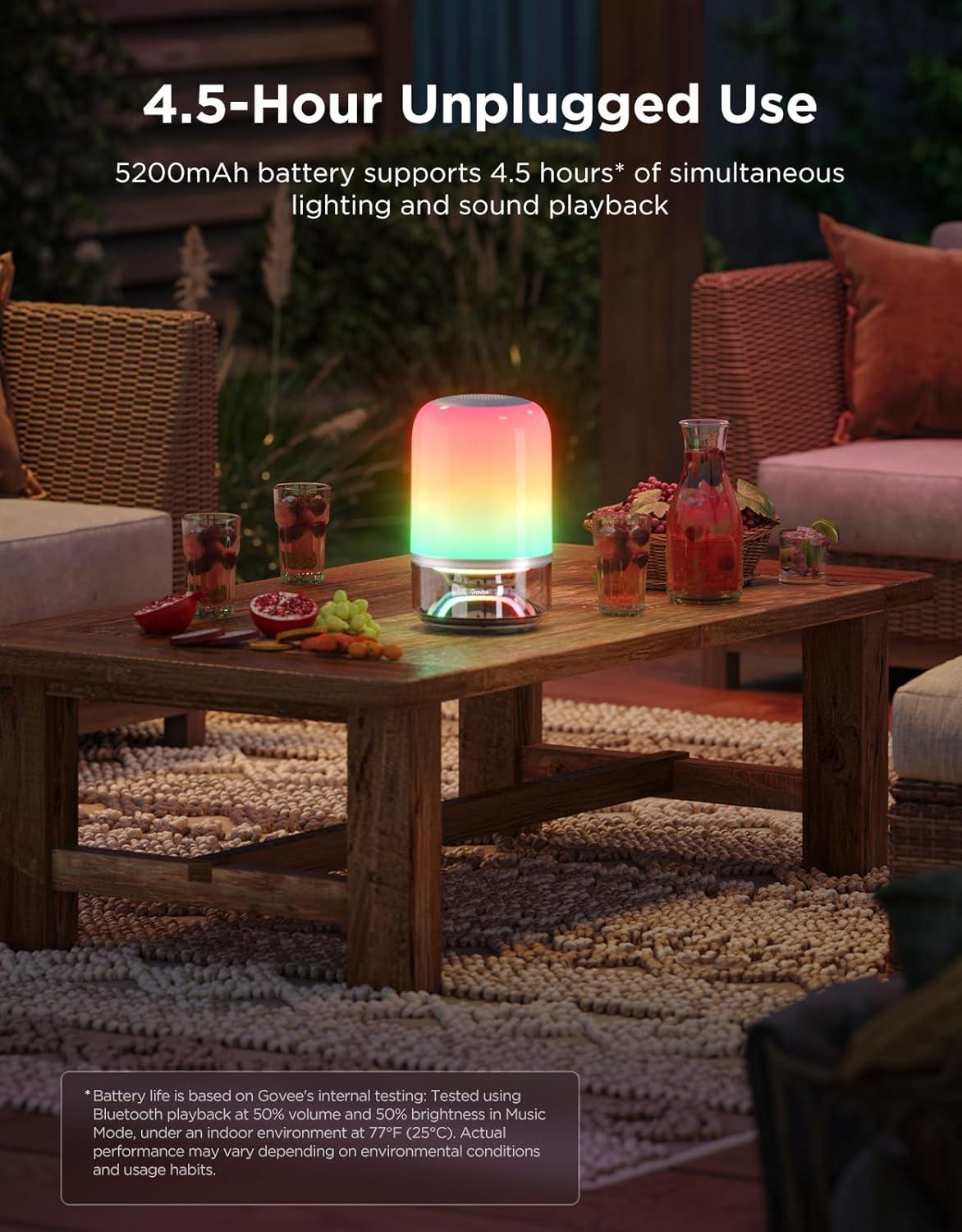 imageGovee Table Lamp 2 Pro x Sound by JBL Smart Cordless Table Lamp with Speaker MusicLight Sync 16 Music Modes ampamp 100 Scene Modes Work with Matter DIY Customized Rechargeable Desk Lamp for Bedroom