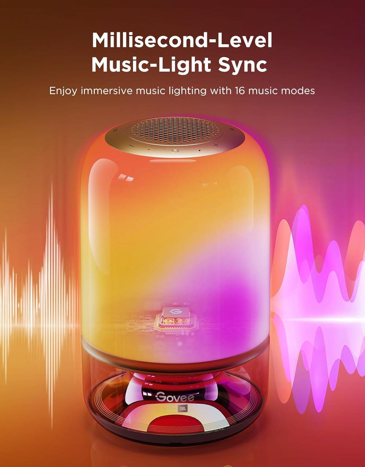 imageGovee Table Lamp 2 Pro x Sound by JBL Smart Cordless Table Lamp with Speaker MusicLight Sync 16 Music Modes ampamp 100 Scene Modes Work with Matter DIY Customized Rechargeable Desk Lamp for Bedroom