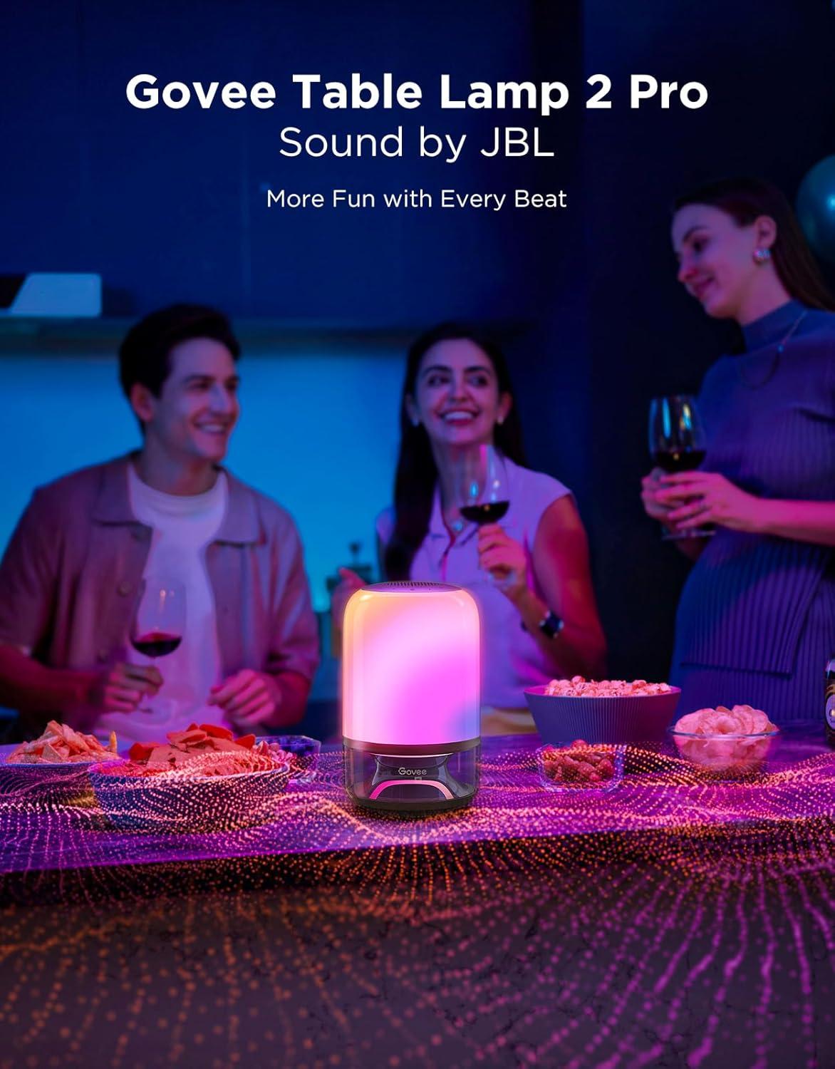 imageGovee Table Lamp 2 Pro x Sound by JBL Smart Cordless Table Lamp with Speaker MusicLight Sync 16 Music Modes ampamp 100 Scene Modes Work with Matter DIY Customized Rechargeable Desk Lamp for Bedroom