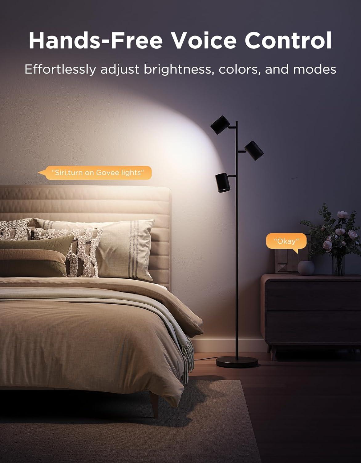 imageGovee Tree Floor Lamp Compatible with Matter 3 Rotatable Lights with LuminBlend Technology Standing Lamp with 64 Dynamic Scenes Music Sync Ideal Floor Lamp for Bedroom Living Room Reading Room