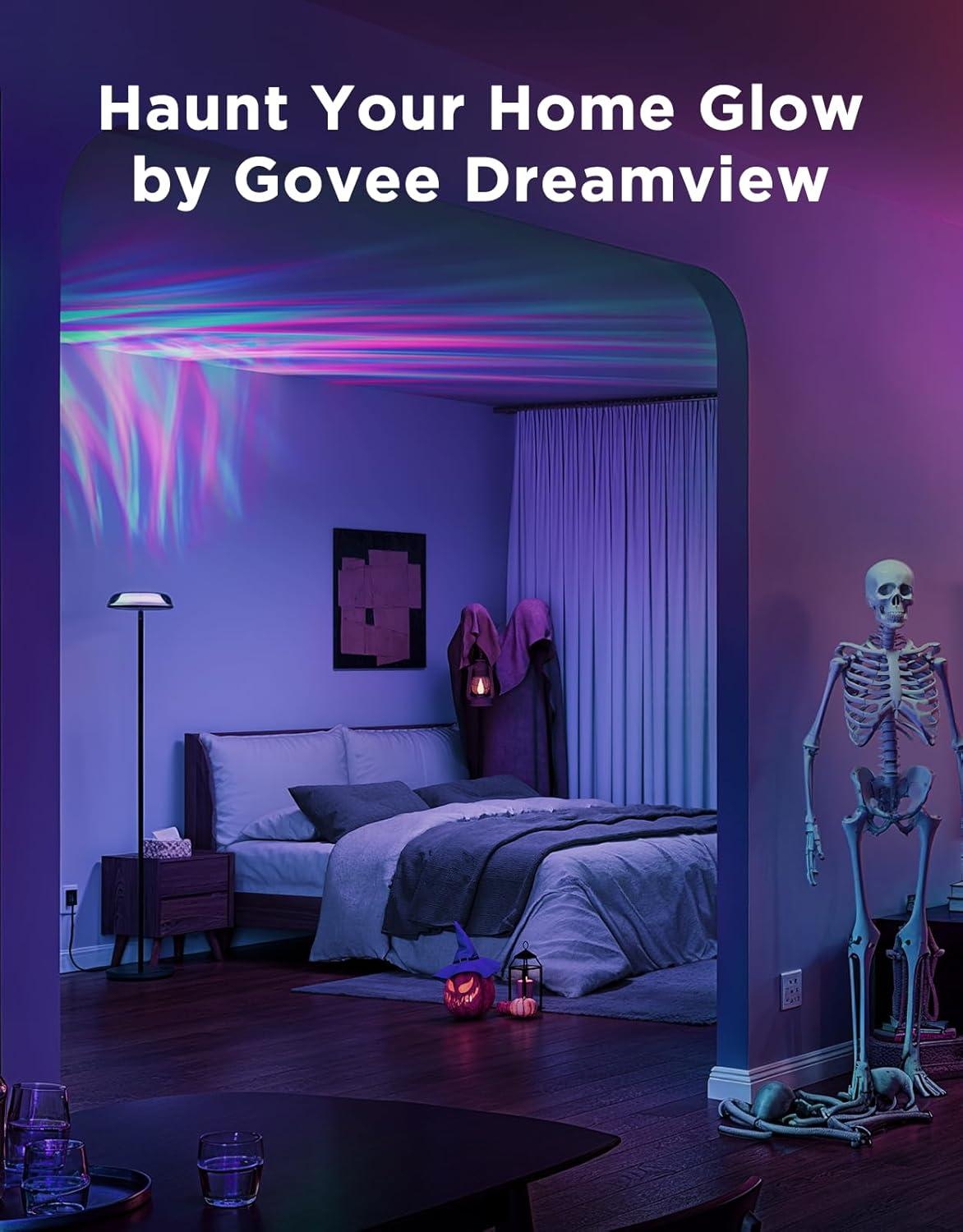 imageGovee Uplighter Floor Lamp for Living Room RGBIC Ripple Projector Floor Lamp for Bedroom Works with Matter 215 ft Light Area 1000lm LED Modern Corner Floor Light Warm Cool White Standing Lamp