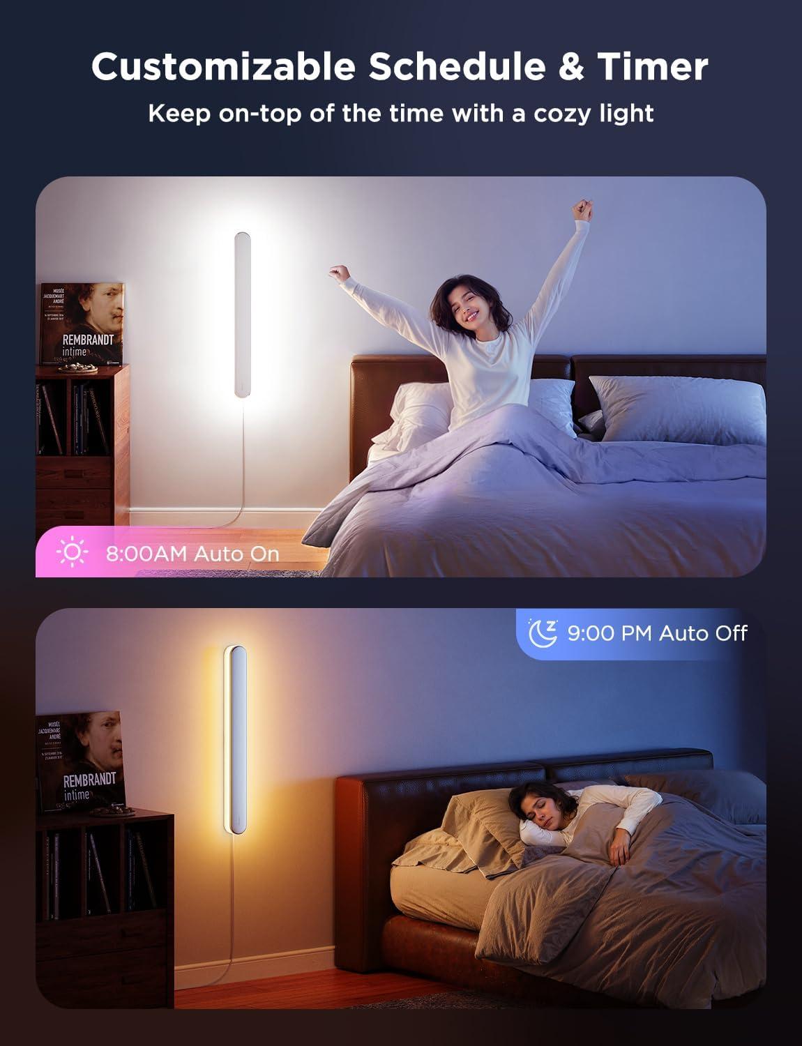 imageGovee Wall Sconce Smart RGBIC Wall Lights Works with Matter ampamp Alexa Music Sync Wall Mount Light Plug in Color Changing Modern Room Light for Living Room Bedroom Gaming Room Hallway 1 Pack