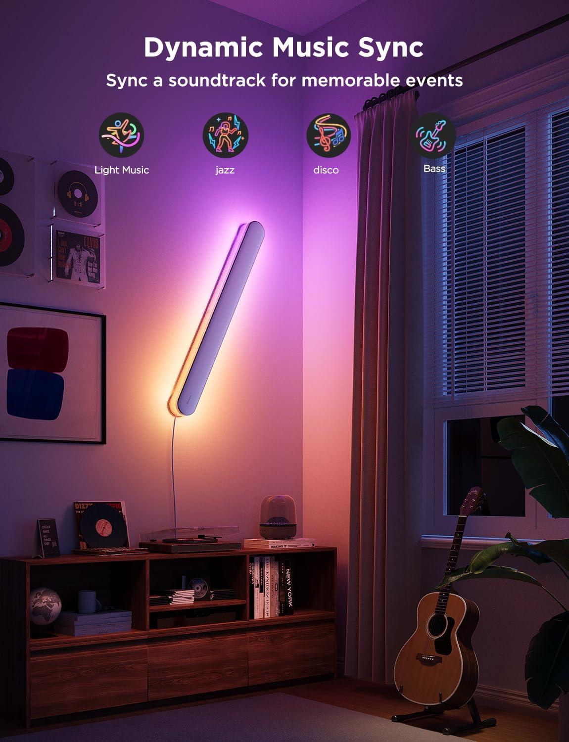 imageGovee Wall Sconce Smart RGBIC Wall Lights Works with Matter ampamp Alexa Music Sync Wall Mount Light Plug in Color Changing Modern Room Light for Living Room Bedroom Gaming Room Hallway 1 Pack
