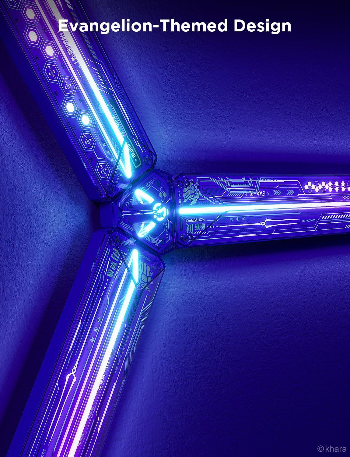 imageGovee x Evangelion Gaming Wall Light RGBIC Glide Wall Light Work with Matter Alexa and Google Assistant DIY Customized LED Wall Lighting Effects and ShapesGaming Light Bar for Gaming Room6Pcs2Connectors