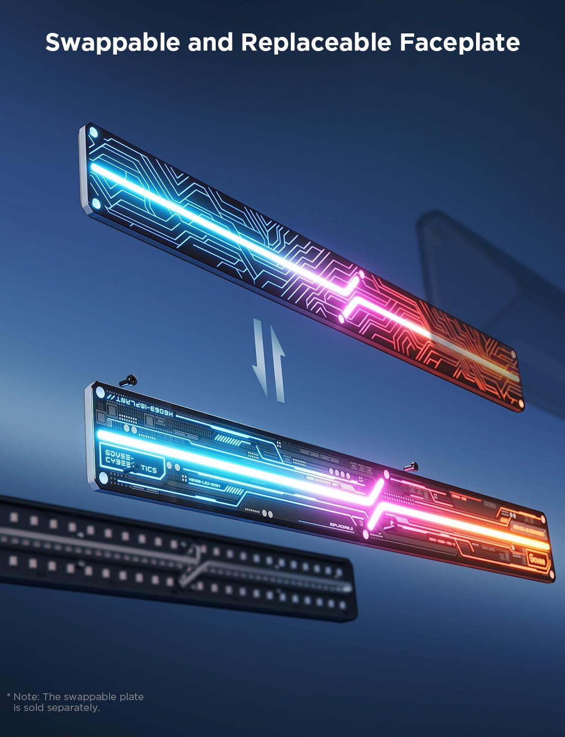 imageGovee x Evangelion Gaming Wall Light RGBIC Glide Wall Light Work with Matter Alexa and Google Assistant DIY Customized LED Wall Lighting Effects and ShapesGaming Light Bar for Gaming Room3Pcs1Connector