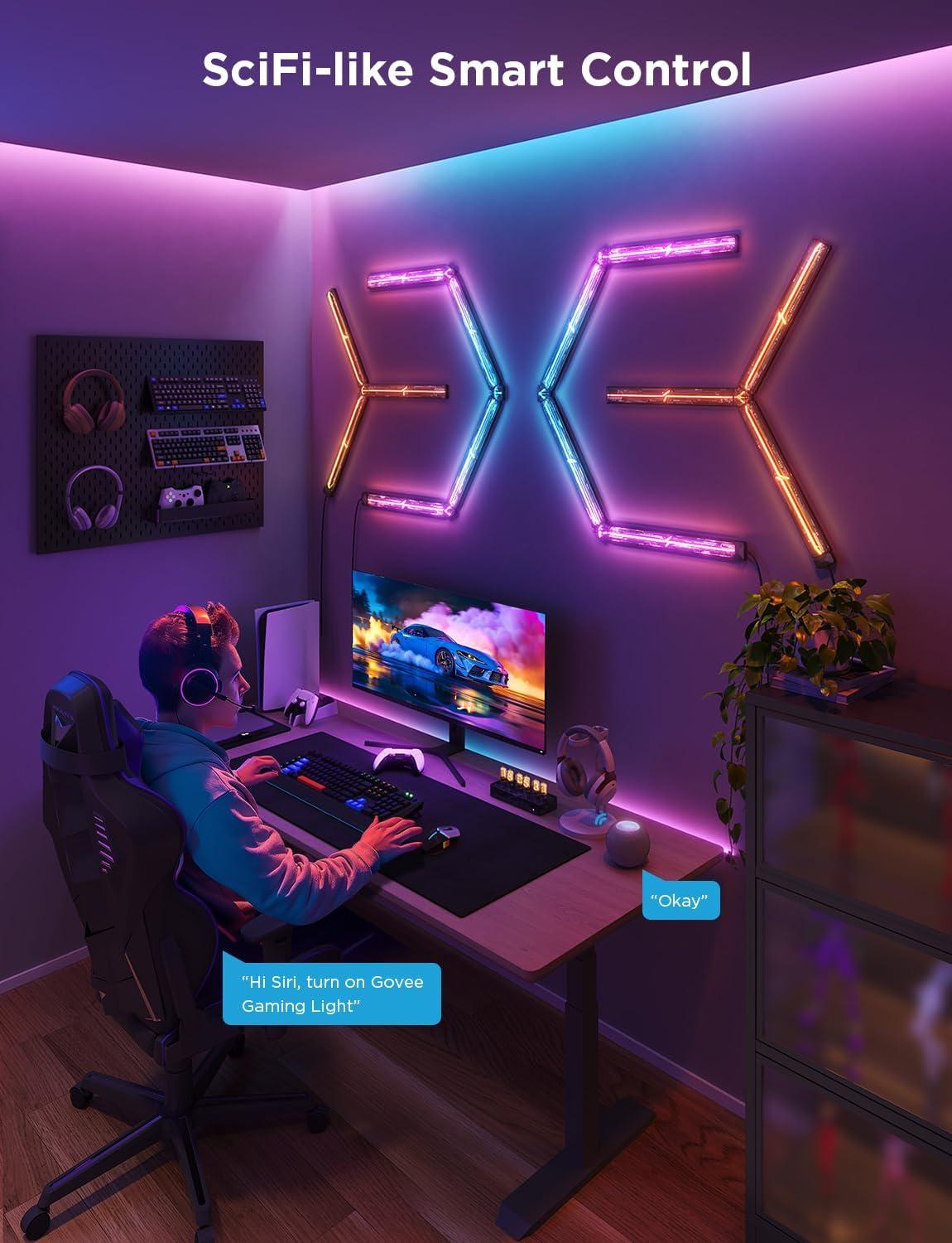 imageGovee x Evangelion Gaming Wall Light RGBIC Glide Wall Light Work with Matter Alexa and Google Assistant DIY Customized LED Wall Lighting Effects and ShapesGaming Light Bar for Gaming Room3Pcs1Connector