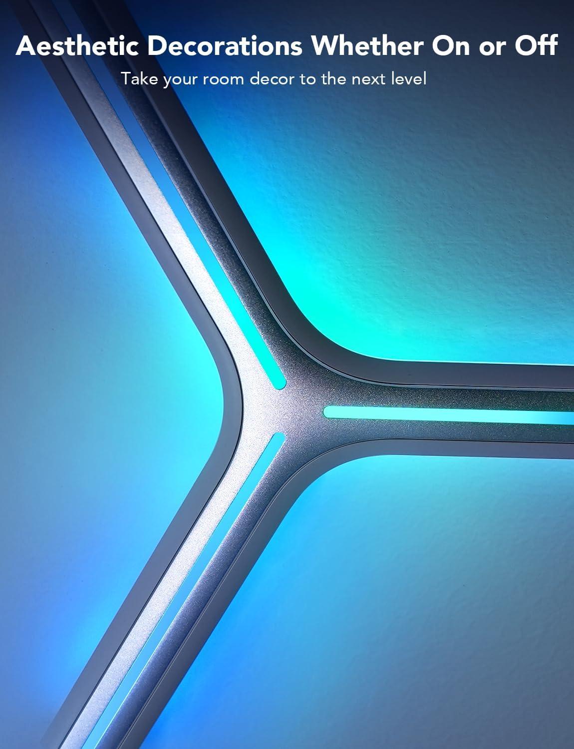 imageGovee x Evangelion Glide Y Lights RGBIC Gaming Wall Lights Smart WiFi Gaming Lights with Music Sync Work with Alexa and Google Assistant DIY and Timer Feature 5 Pack for Gaming Room7 Packs