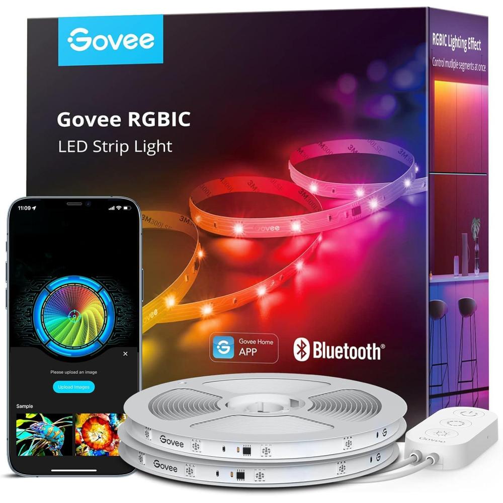 imageGovee RGBIC LED Strip Lights Smart LED Lights for Bedroom Bluetooth LED Lights APP Control DIY Multiple Colors on One Line Color Changing LED Strip Lighting Music Sync Home Decor 164ft656ft
