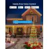 imageGovee Christmas Cone Tree Lights 6ft 316 LEDs RGBIC Christmas Tree Lights with Smart App Control IP67 Waterproof Outdoor String Lights for Xmas Decorations 82 Scene Modes Music Sync Black StandBlack