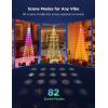 imageGovee Christmas Cone Tree Lights 6ft 316 LEDs RGBIC Christmas Tree Lights with Smart App Control IP67 Waterproof Outdoor String Lights for Xmas Decorations 82 Scene Modes Music Sync Black StandWhite