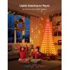imageGovee Christmas Cone Tree Lights 6ft 316 LEDs RGBIC Christmas Tree Lights with Smart App Control IP67 Waterproof Outdoor String Lights for Xmas Decorations 82 Scene Modes Music Sync Black StandBlack
