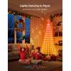 imageGovee Christmas Cone Tree Lights 6ft 316 LEDs RGBIC Christmas Tree Lights with Smart App Control IP67 Waterproof Outdoor String Lights for Xmas Decorations 82 Scene Modes Music Sync Black StandWhite
