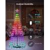 imageGovee Christmas Cone Tree Lights 6ft 316 LEDs RGBIC Christmas Tree Lights with Smart App Control IP67 Waterproof Outdoor String Lights for Xmas Decorations 82 Scene Modes Music Sync Black StandBlack