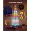 imageGovee Christmas Cone Tree Lights 6ft 316 LEDs RGBIC Christmas Tree Lights with Smart App Control IP67 Waterproof Outdoor String Lights for Xmas Decorations 82 Scene Modes Music Sync Black StandBlack