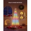 imageGovee Christmas Cone Tree Lights 6ft 316 LEDs RGBIC Christmas Tree Lights with Smart App Control IP67 Waterproof Outdoor String Lights for Xmas Decorations 82 Scene Modes Music Sync Black StandBlack
