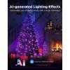 imageGovee Christmas Lights 2 RGBWIC 99FT 300LEDs Holiday String Lights with Shape Mapping Function Smart LED Decoration for Indoor Outdoor Tree 130 Preset Scenes Voice and APP Control Green WireGreen