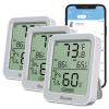 imageGovee Digital Hygrometer Indoor Thermometer Room H5075 Bluetooth Temperature Humidity Meter with 164ft Remote App Control Notification Alerts 2 Years Data Storage Export for Bedroom Wine CellarGrey