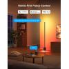 imageGovee Floor Lamp 2 with Matter RGBIC Warm Cool White LED Alexa Compatible 1725lm Music Sync Scene Modes Smart Floor Lamp for Living Room Bedroom Silver1 PackBlack