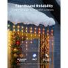 imageGovee Icicle Lights Smart RGBIC Christmas Lights for Outside 66ft with 800 LEDs Christmas Icicle Light for Outdoor IP67 Waterproof Music Sync Voice Control 78 Scene Modes for Holiday Decor66ft