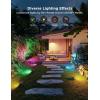 imageGovee Outdoor Flood Lights 2 RGBIC Warm Cold White LED Lights for Outdoor Decorations 50 Scene Modes Landscape Lighting Upgrated IP66 with App Control Wired 4 Pack4 pack