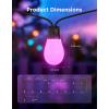imageGovee S14 Bulb Outdoor String Lights 2 96ft Smart RGBIC Warm White Patio Lights with 30 LED Bulbs 111 Scene Modes for Outdoor Decor Works with Alexa Google Matter APP Control IP66 Waterproof48ft