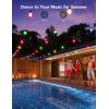 imageGovee Smart Outdoor String Lights H7015 48ft RGBIC Outdoor Lights with 15 Dimmable LED Bulbs IP65 Waterproof Color Changing Warm White Lights with 47 Scene Modes for Patio Backyard App Control48ft