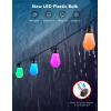 imageGovee Smart Outdoor String Lights H7015 48ft RGBIC Outdoor Lights with 15 Dimmable LED Bulbs IP65 Waterproof Color Changing Warm White Lights with 47 Scene Modes for Patio Backyard App Control96ft