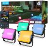 imageGovee Outdoor Flood Lights 2 RGBIC Warm Cold White LED Lights for Outdoor Decorations 50 Scene Modes Landscape Lighting Upgrated IP66 with App Control Wired 4 Pack4 pack