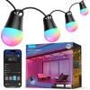 imageGovee Smart Outdoor String Lights 2 144ft Outdoor Lights with Dimmable Warm White LED Bulbs 47 Scene Modes for Patio Backyard Balcony IP65 Waterproof Works with Alexa App Control96ft