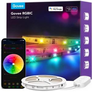 imageGovee 100ft RGBIC LED Strip Lights Smart LED Lights Work with Alexa and Google Assistant LED Lights for Bedroom WiFi App Control Segmented DIY Multiple Colors Color Changing Light 2 x 50ft328ft