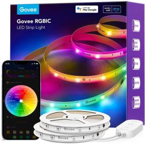 imageGovee 100ft RGBIC LED Strip Lights Smart LED Lights Work with Alexa and Google Assistant LED Lights for Bedroom WiFi App Control Segmented DIY Multiple Colors Color Changing Light 2 x 50ft656ft