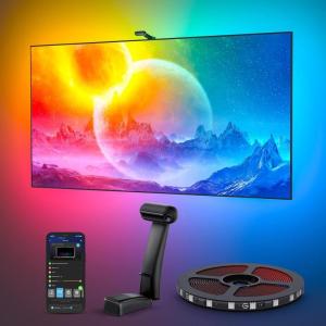 imageGovee Envisual TV LED Backlight T2 with Dual Cameras 118ft RGBIC WiFi LED Strip Lights for 5565 inch TVs Double Strip Light Beads for Home Decorations Smart App Control Music Sync164FT for 7585 TV