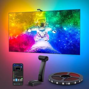 imageGovee Envisual TV LED Backlight T2 with Dual Cameras 118ft RGBIC WiFi LED Strip Lights for 5565 inch TVs Double Strip Light Beads for Home Decorations Smart App Control Music Sync21FT for 98100 TV