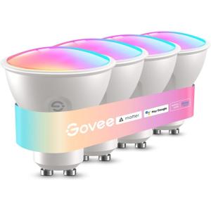 imageGovee GU10 Smart Bulb Matter RGBWW Light Bulb Work with Alexa Google Assistant WiFi ampamp Bluetooth Color Changing MR16 LED Bulbs 64 Dynamic Scenes Syncs with Music 4 Pack 400LM GU10 Base