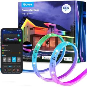 imageGovee Outdoor LED Strip Lights RGBIC with Warm and Cold White 328ft 24G WiFi Smart Outdoor Lights IP65 Waterproof Work with Alexa and Google Assistant App Control for Porch Patio Eave Party656 ft
