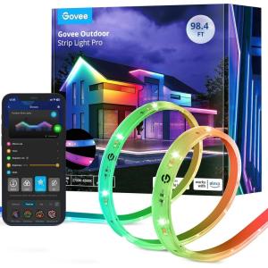 imageGovee Outdoor LED Strip Lights RGBIC with Warm and Cold White 328ft 24G WiFi Smart Outdoor Lights IP65 Waterproof Work with Alexa and Google Assistant App Control for Porch Patio Eave Party984 ft