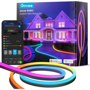imageGovee Outdoor Neon Rope Lights 328ft RGBIC IP67 Waterproof Patio Decorations with 64 Scene Modes Music Sync Flexible LED Outdoor Lights Neon Lights Work with Alexa Google Assistant328ft