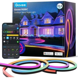 imageGovee Outdoor Neon Rope Lights 328ft RGBIC IP67 Waterproof Patio Decorations with 64 Scene Modes Music Sync Flexible LED Outdoor Lights Neon Lights Work with Alexa Google Assistant656ft