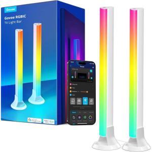 imageGovee RGBIC Light Bars 15 Inches WiFi TV Backlight Suitable for 4570 inch TVs Smart Light Bars with Multiple Placement Options Work with Alexa and Google Assistant BlackWhite