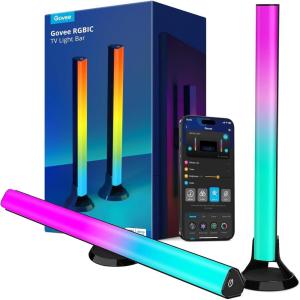 imageGovee RGBIC Light Bars 15 Inches WiFi TV Backlight Suitable for 4570 inch TVs Smart Light Bars with Multiple Placement Options Work with Alexa and Google Assistant BlackBlack